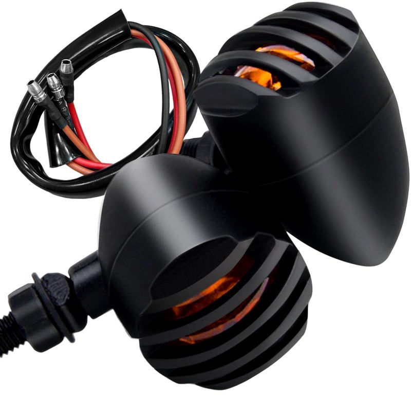 X XINDELL XINDELL LED Motorcycle Turn Signals - 2 Pack Universal Bullet Blinkers for Harley Davidson, Yamaha R3, Honda Shadow, and Cruisers, 3-Wire Rear Mount Signal Lights Kit for Motorcycles, Bobbers, Bikes - Image 1