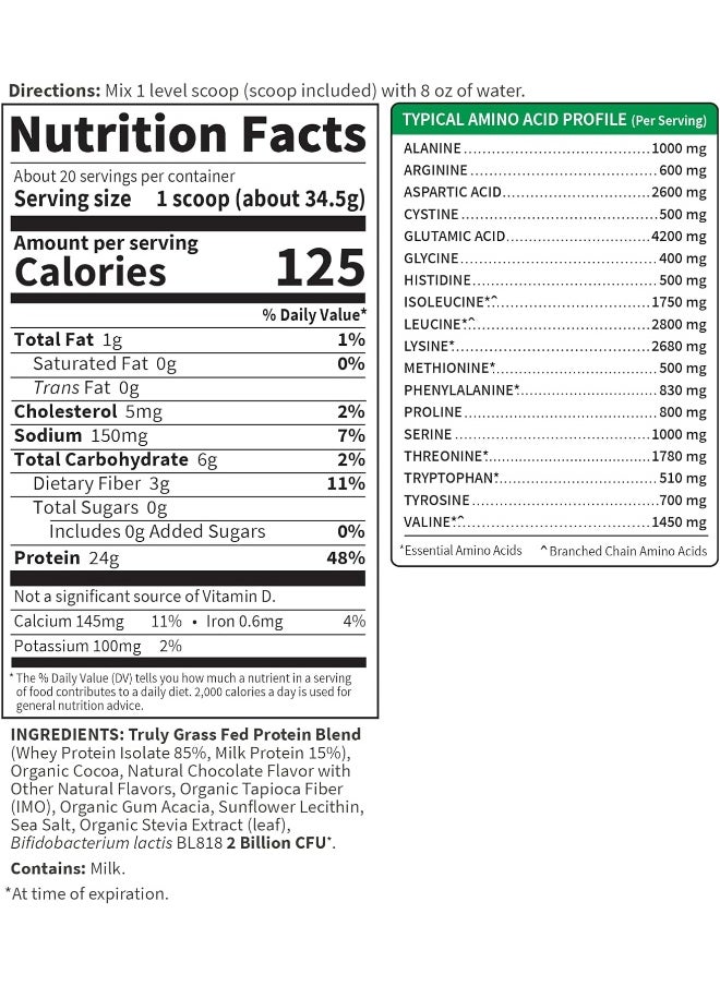 Garden of Life - Garden of Life Sport Whey Protein Powder Chocolate, Premium Grass Fed Whey Protein Isolate Plus Probiotics for Immune System Health, 24g Protein, Non GMO, Gluten Free, Cold Processed - 20 Servings - Image 1