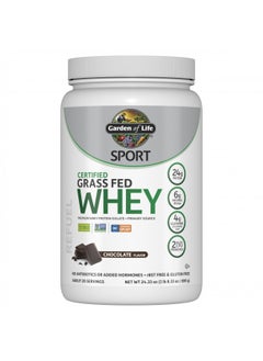 Garden of Life Sport Whey Protein Powder Chocolate, Premium Grass Fed Whey Protein Isolate Plus Probiotics for Immune System Health, 24g Protein, Non GMO, Gluten Free, Cold Processed - 20 Servings
