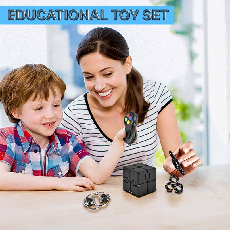 Dr.Kbder 5PC Fidget Toys Adults Set Fidgets for Classroom Must Have Autism Sensory Pack Figette Cube ADHD Special Treasure Prize Tool Stress Relief Desk Cool Gadget for Kid Easter Basket Stuffers for Teen Boys - Image 5
