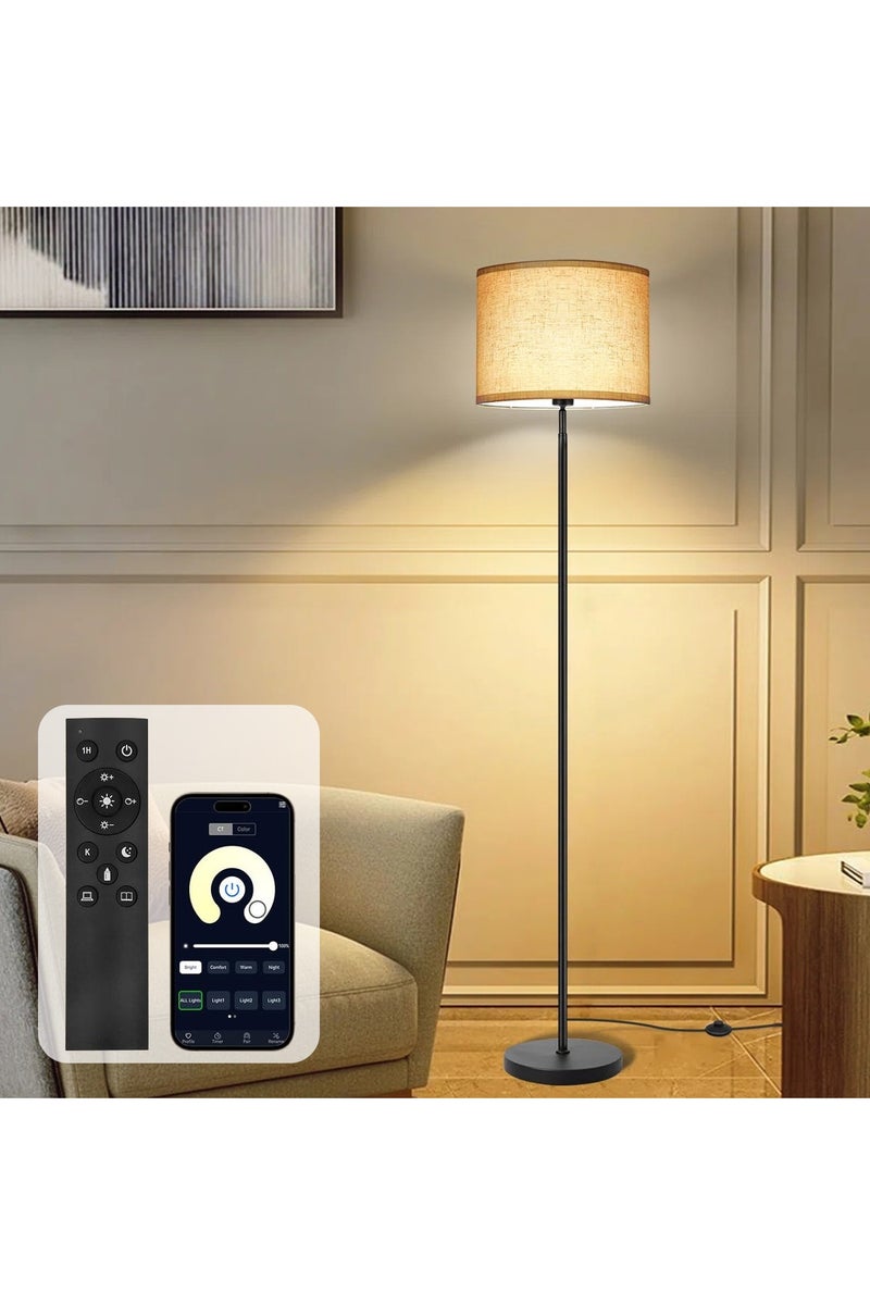 Perfin Tall Floor Lamp - Nordic Standing Lamp for Living Room, Bedroom, Office, 12W Dimmable 3-Color LED with Timer & Night Light, Remote/App/Manual, Weighted Base - Image 1