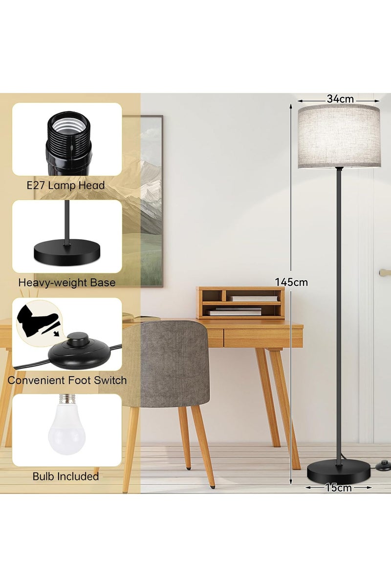 Perfin Tall Floor Lamp - Nordic Standing Lamp for Living Room, Bedroom, Office, 12W Dimmable 3-Color LED with Timer & Night Light, Remote/App/Manual, Weighted Base - Image 4