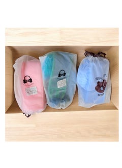 3-piece loofah set with a long loofah cover, a Moroccan loofah, and a small, soft, multi-colored loofah