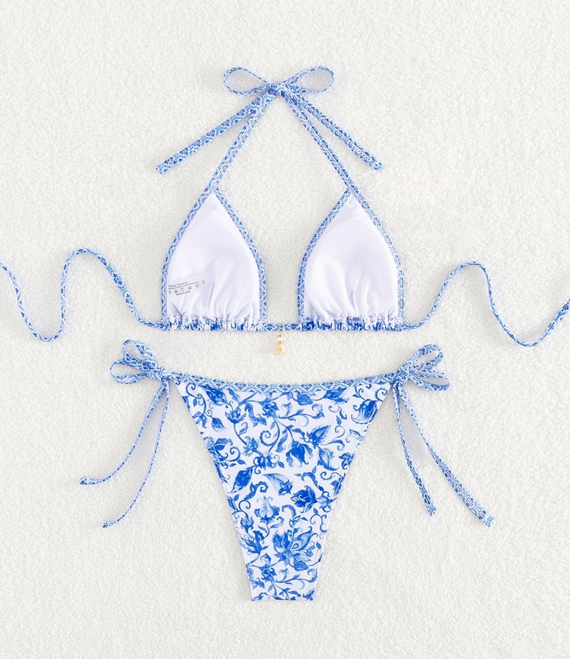 Tainehs Women's Sexy Halter Bikini Set Triangle Top String Swimwear Two Piece Swimsuits Cheeky Bathing Suit - Image 5