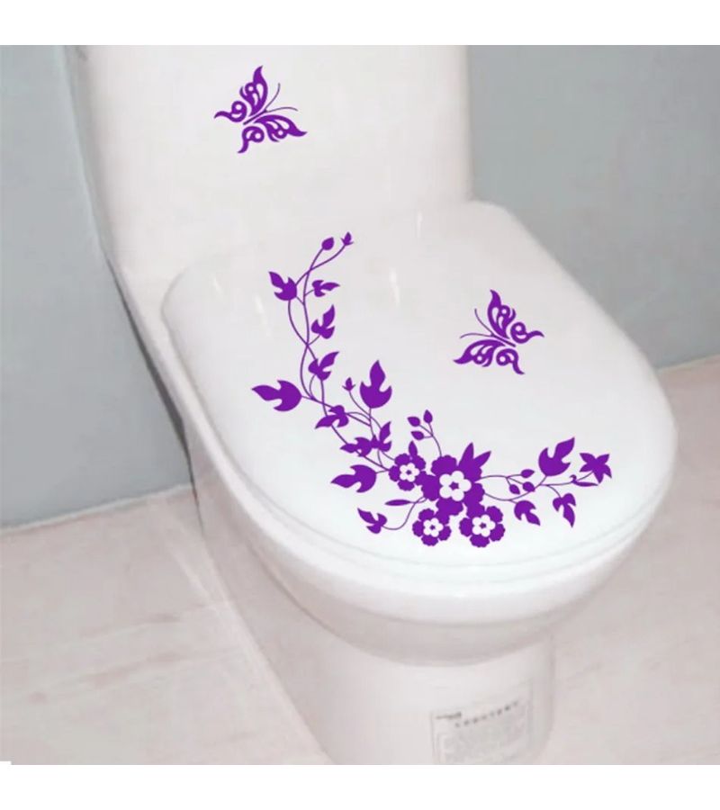 Butterfly And Flower Wall Decals 1 Pcs Random Color For Bathroom Home Decor - Image 2