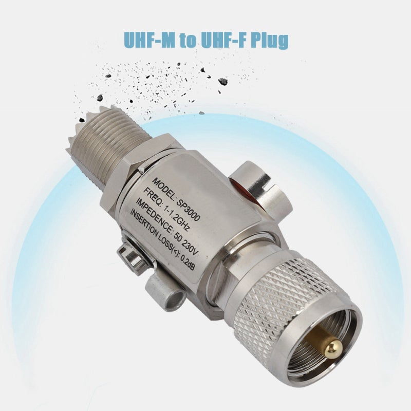 UHF-M Lightning Arrestor Coaxial Surge Protector - 1/4 Wavelength Short Circuit Protection UHF-F Antenna Lightning Arrester for All Band Communication - Image 5