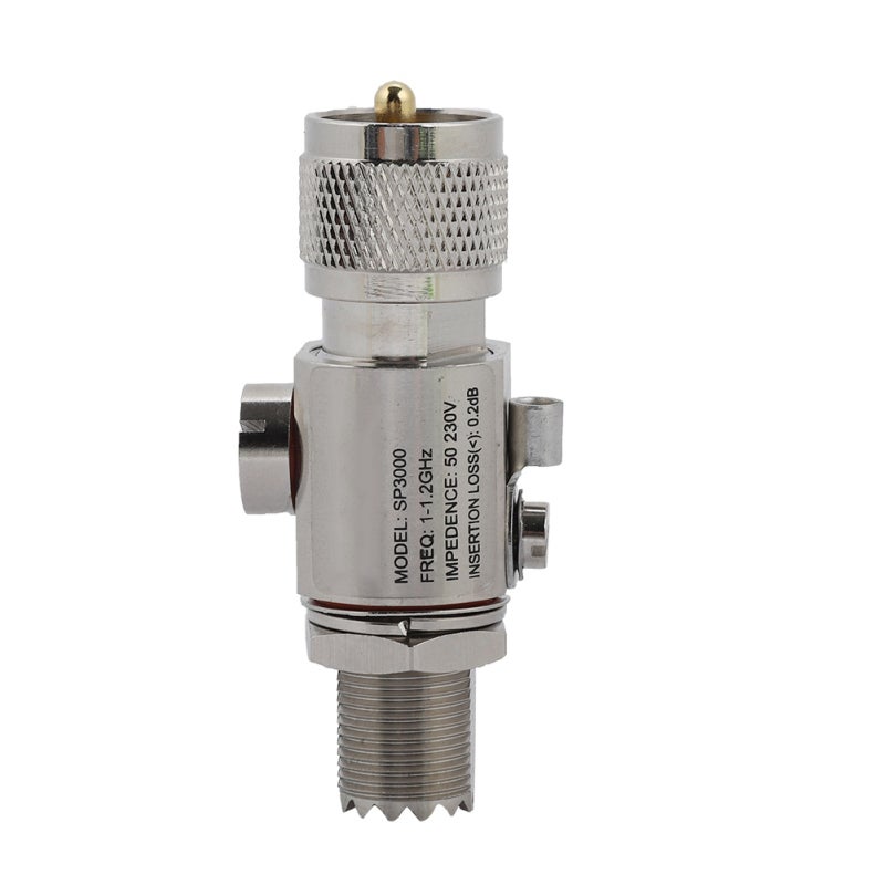 UHF-M Lightning Arrestor Coaxial Surge Protector - 1/4 Wavelength Short Circuit Protection UHF-F Antenna Lightning Arrester for All Band Communication - Image 1