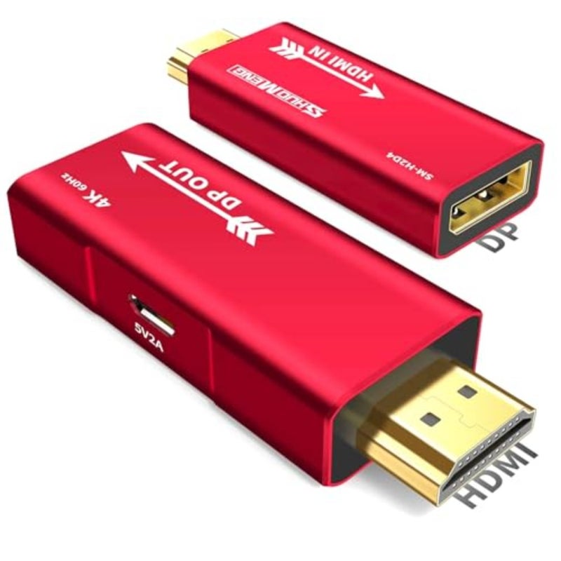 HDMI to DisplayPort Adapter, 4K@60Hz, 1080p@120Hz, HDMI to DP Converter, Male to Female, Compatible with PC, GPU, Laptop, AMD, NVIDIA, PS5, Xbox, Graphics Card, Aluminium case - Image 1