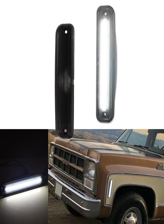 Tonsya For 73 74 75 76 77 78 79 80 GMC Chevy Pickup Blazer Suburban Jimmy C10 C20 C30 GMC Front Bumper Signal Side Marker lights Smoked Lens 915557 915558 GM2550115 GM2551107 - Image 1