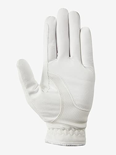 LeMieux Unisex Classic Riding Gloves Synthetic Leather Breathable Anti Slip Small White - Image 3