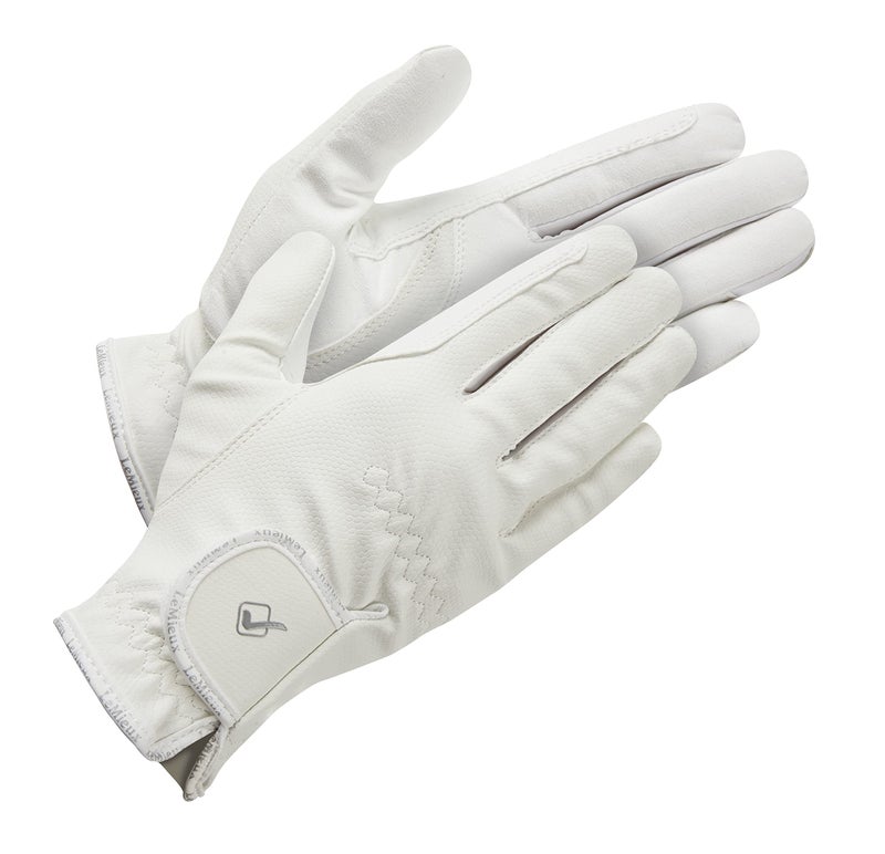 LeMieux Unisex Classic Riding Gloves Synthetic Leather Breathable Anti Slip Small White - Image 2