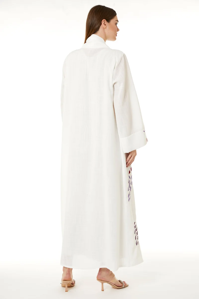 Moistreet  Embroiderd Flared Sleeve Abaya for Women | Best Price UAE