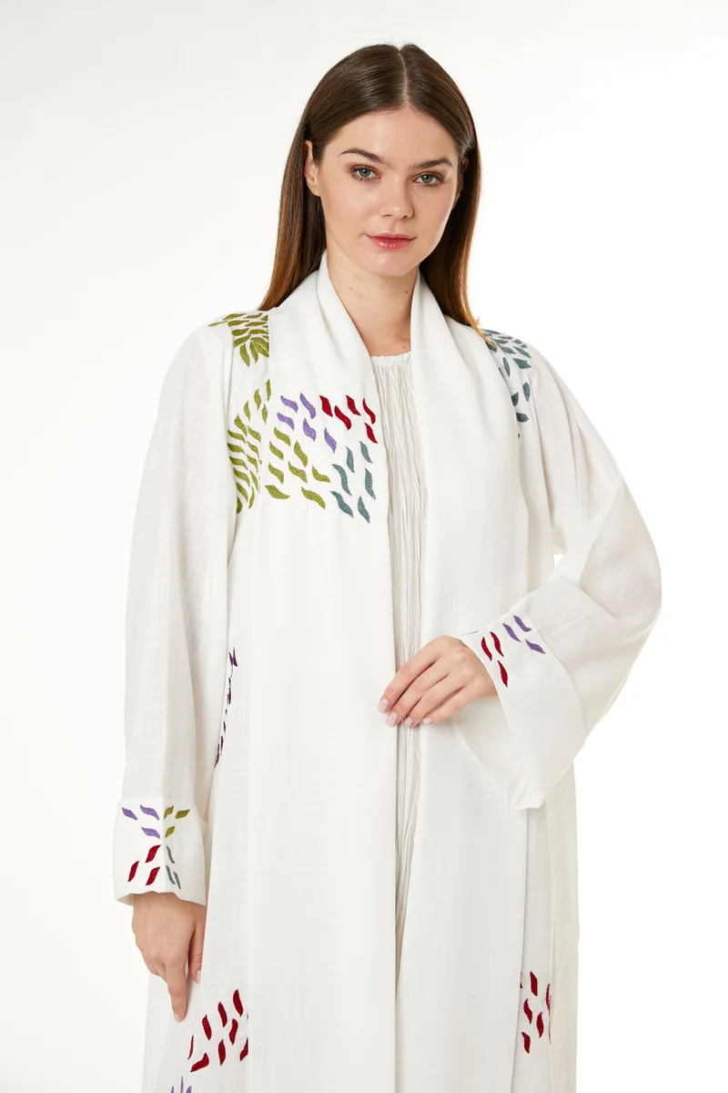 Moistreet  Embroiderd Flared Sleeve Abaya for Women | Best Price UAE