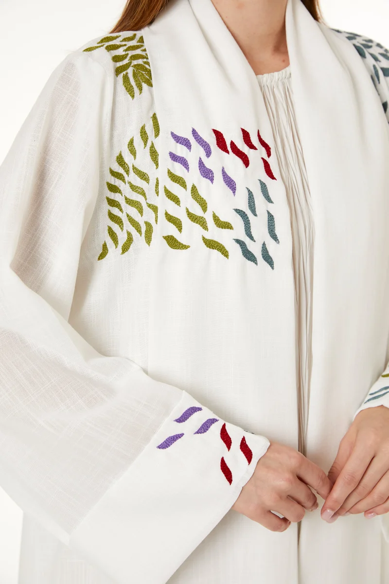 Moistreet  Embroiderd Flared Sleeve Abaya for Women | Best Price UAE