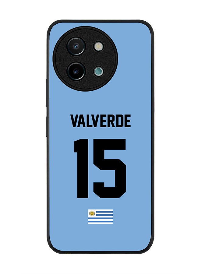 Stylizedd Rugged Black edge case for Vivo Y38 / Vivo Y58 / Vivo Y200i /Vivo T3x, Slim fit Case Cover - Football Team - Uruguay , Player Name - Valverde - Image 1