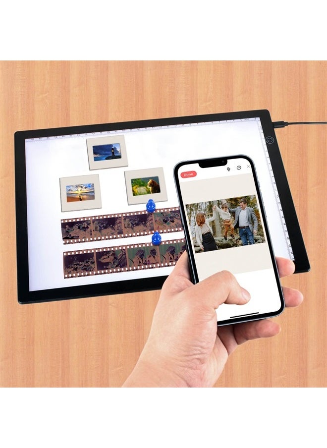MAFUEAY - Slide Viewer Light Box, for Viewing Scanning Negatives and Slides, Artist Sketching, Ultra-Thin A4 Light Pad Scanner with 3 Adjustable Brightness and USB Powered - Image 1