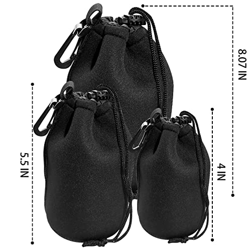 MOGALY Lens Pouch Set 3Pack Replacement Compatible for Canon, Nikon, Sony, Pentax, Olympus (Small, Medium, Large) - Image 2