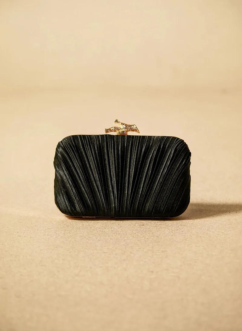 Sunfere Branch Clasp Texture Clutch