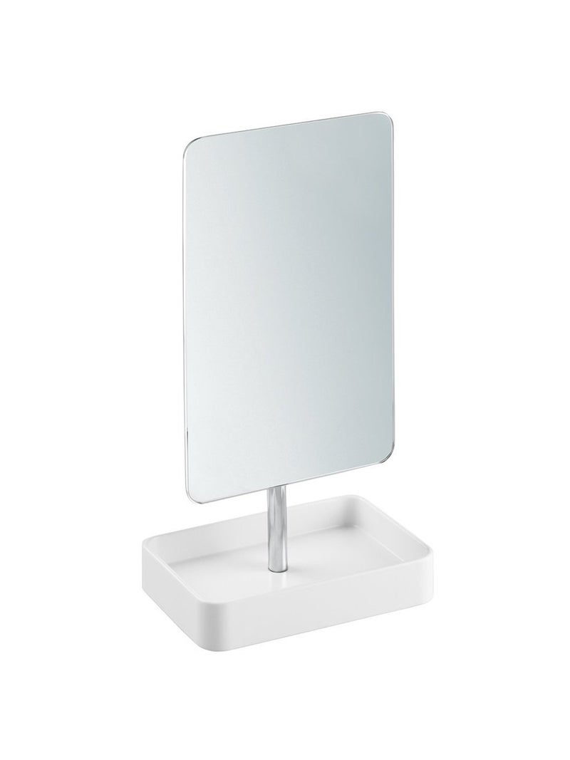Interdesign Gia Free Standing Vanity Makeup Mirror for Bathroom Countertops  WhiteChrome - Image 3