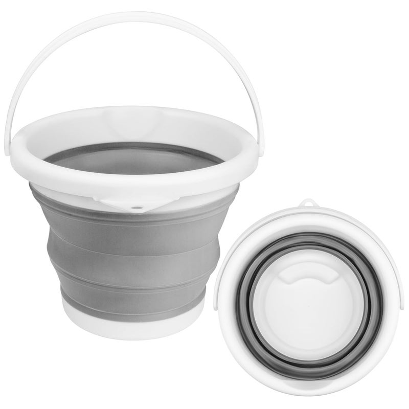 BIDFUL Collapsible Mop Bucket and Ice Bucket5L13 Gallon Household Cleaning Silicone Dust Mops Bucket with no Wringer SetPortable Bathroom Cleaning Supplies Bucket for Cleaning Caddy Spin Mops for Floor