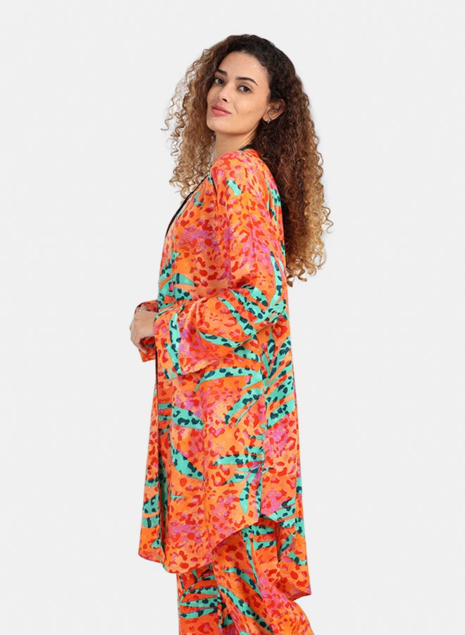 Carina Printed Cardigan with Side Slits - Image 2