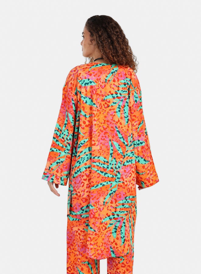 Carina Printed Cardigan with Side Slits - Image 3