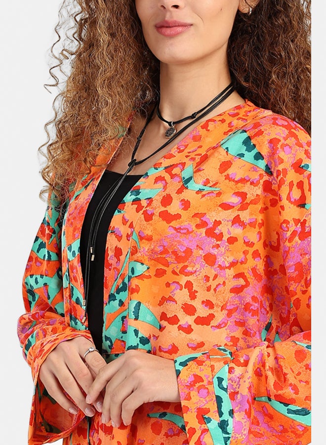 Carina Printed Cardigan with Side Slits - Image 4