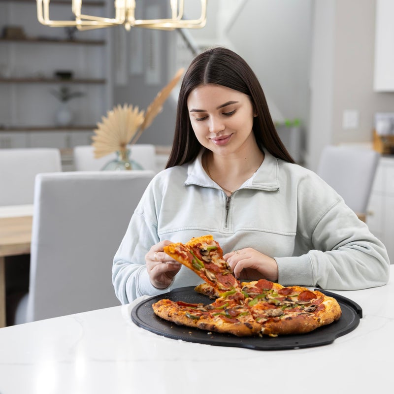 Outset Cast Iron Grill Pizza Pan, 18" Pizza Stone For Oven and Grill - Image 5
