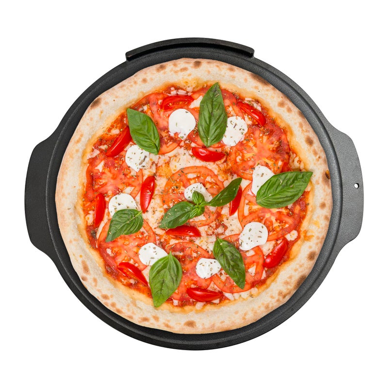 Outset Cast Iron Grill Pizza Pan, 18" Pizza Stone For Oven and Grill - Image 1