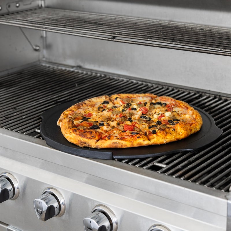 Outset Cast Iron Grill Pizza Pan, 18" Pizza Stone For Oven and Grill - Image 3