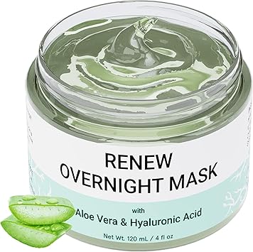 Doppeltree Renew Overnight Sleeping Facial Mask by Doppeltree with Aloe Vera Gel Hyaluronic Acid Anti Aging Hydrating Face Mask for Sunburn Relief Skin Care Repair Formulated in San Francisco - Image 1