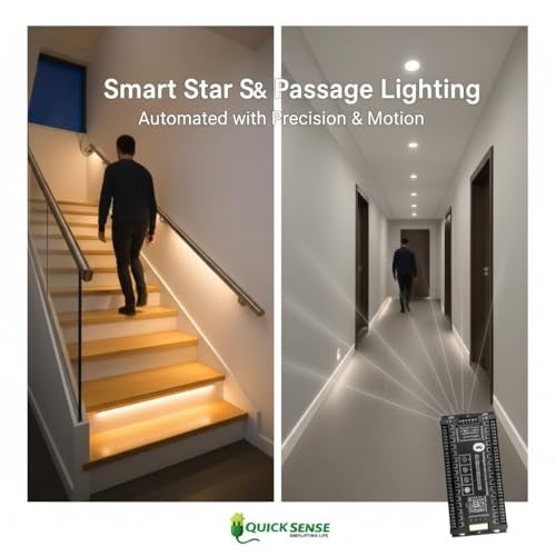 Quick Sense | Motion Sensor Staircase Lighting Controller | 12V/24V LED Strip Light Dimmer | 300W APP Bluetooth Control | PIR Motion Activated Step Light System | Pack of 1 - Image 3