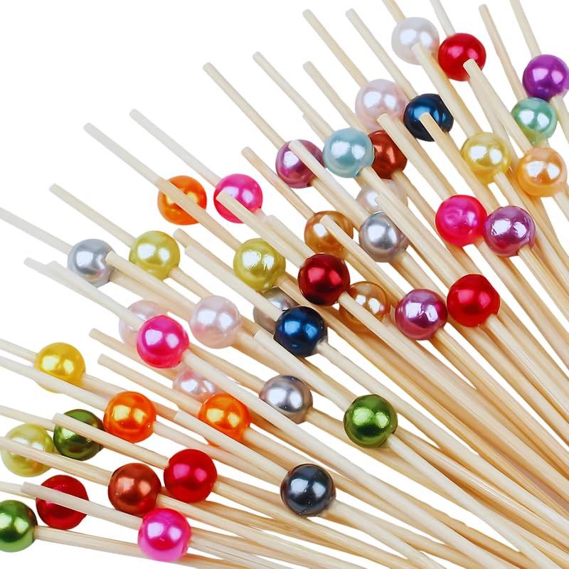 VELEXE Fancy Toothpicks | 5 Inch | Pack of 200 | Bamboo Cocktail Picks for Appetizers and Fruits | Decorative Party Skewers for Events, Catering & BBQ - Image 1