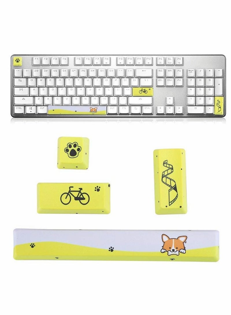 Y&D Keycaps Mechanical Keyboard, Little Yellow Dog Pattern Caps with Space Key Cap, ESC Enter Numpad Cap for Keyboard Universal Gift - Image 1
