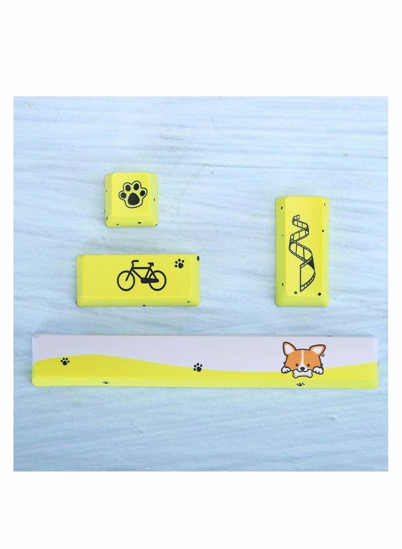 Y&D Keycaps Mechanical Keyboard, Little Yellow Dog Pattern Caps with Space Key Cap, ESC Enter Numpad Cap for Keyboard Universal Gift - Image 5