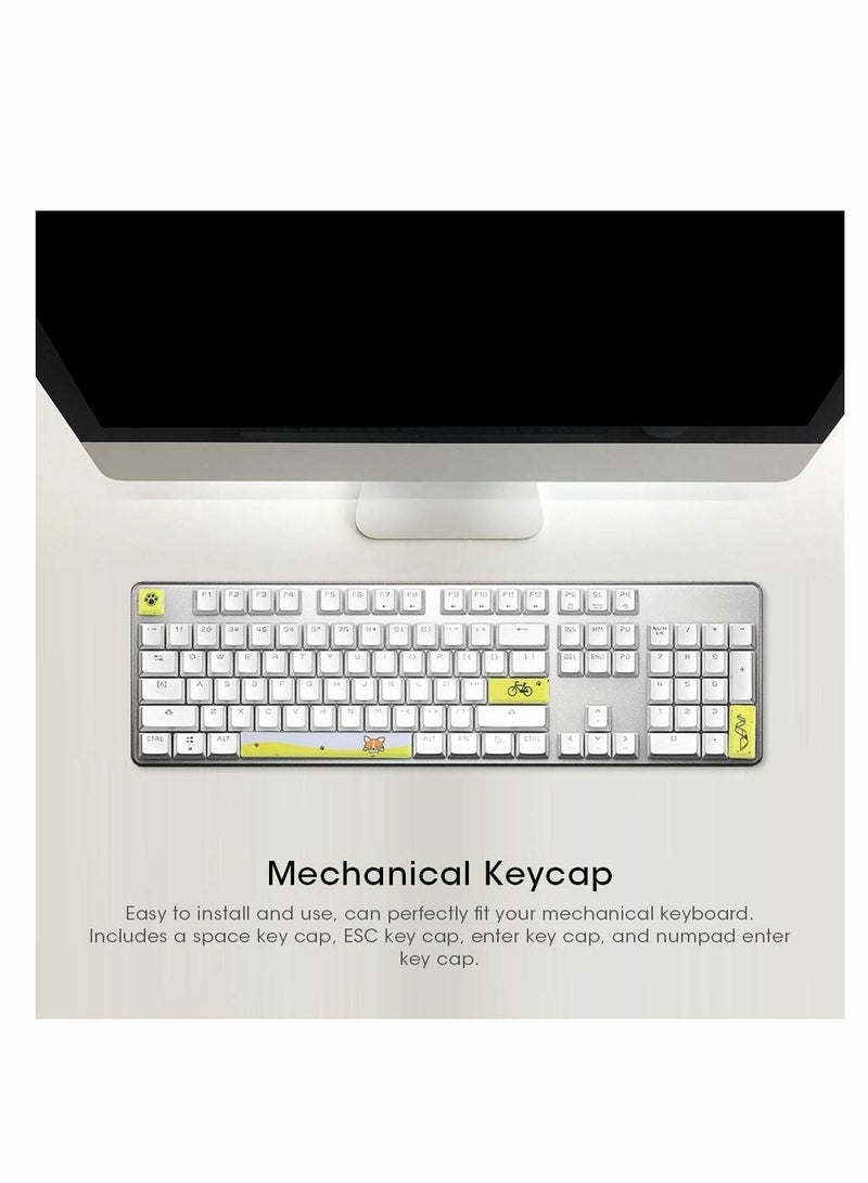 Y&D Keycaps Mechanical Keyboard, Little Yellow Dog Pattern Caps with Space Key Cap, ESC Enter Numpad Cap for Keyboard Universal Gift - Image 3