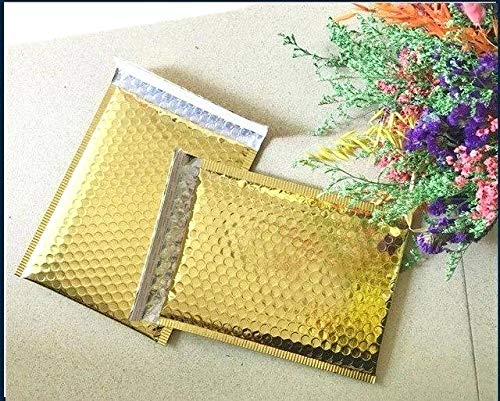 ProLine Packaging ProLine Glamour Metallic Gold Poly Bubble Mailers Envelopes Self Sealing Bags #000 4x8 Extra Wide (10) - Image 4
