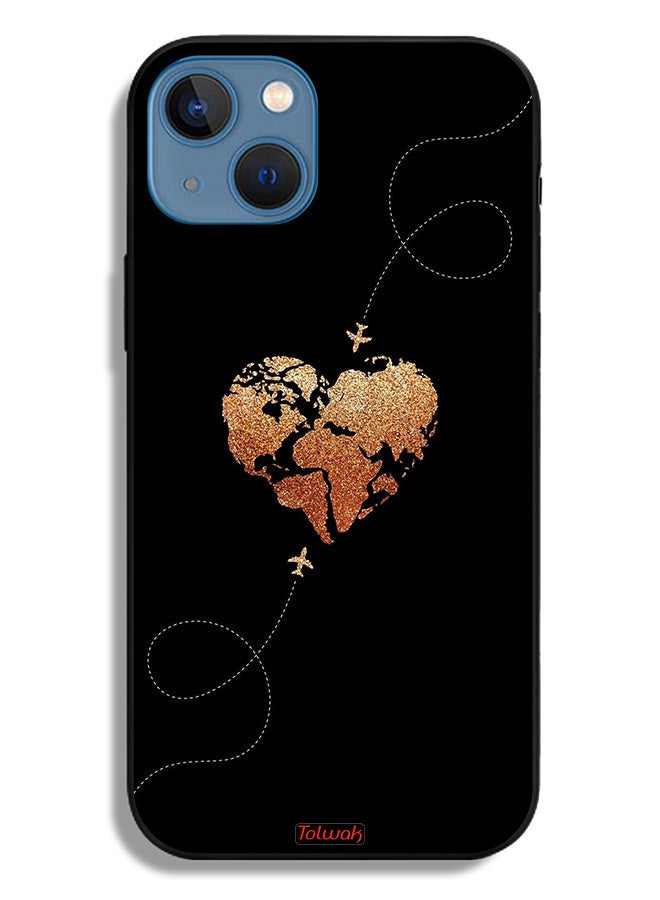 Tolwak Apple iPhone 13 Protective Case Airplanes Touching Heart - Image 2