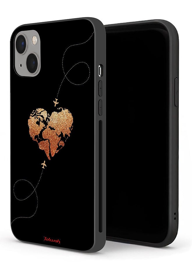 Tolwak Apple iPhone 13 Protective Case Airplanes Touching Heart - Image 1