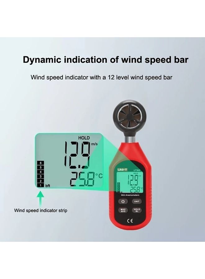 UNI T Digital Anemometer Handheld Wind Speed Temperature Cold Air Measurement - Image 4