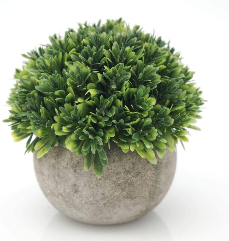Velener Artificial Boxwood Faux Plant Indoor Topiary Small Desk Plant Decor for Bedroom Office Cubicle Shelf Decor Window Will Plant Shelf Decoration Dorm Kitchen Counter Farmhouse Home Decor Accent - Image 1