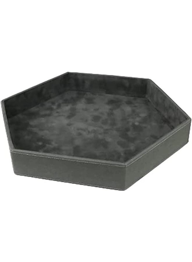 LAMSIT IBDAA Hexagon Leather Tray | Stylish Tray | Decorative Tray | Jewellery Tray | Leather Platter | Coffee Tray | Leather Serve ware | Serving Platter - Image 2