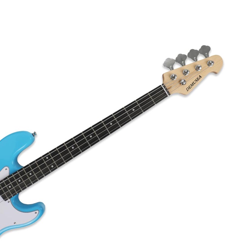 Demusea electric P bass guitar full size standard 4string glossy blue 34inch scale length maple neck phoenix body fixed bridge 1V 1T control for beginner starter practice party show(BLUE-YPB30) - Image 3