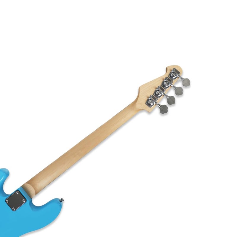 Demusea electric P bass guitar full size standard 4string glossy blue 34inch scale length maple neck phoenix body fixed bridge 1V 1T control for beginner starter practice party show(BLUE-YPB30) - Image 5