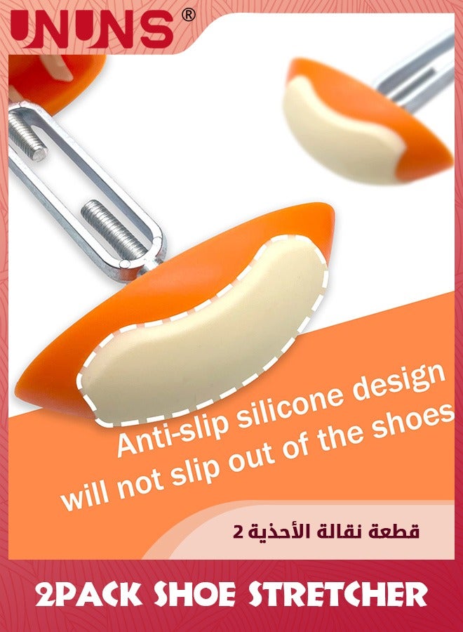 UNUNS 1 Pair Mini Shoe Stretchers,Women Wide Feet,Non-Slip Shoe Widener Expander Shaper Trees For Women Adjustable,Orange - Image 4