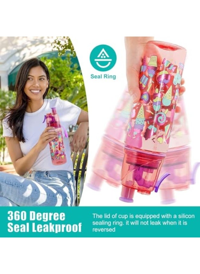 X spring Spray Water Bottles for Kids, 500ml Capacity Hydration Bottle with Spray Nozzle, Fun Water Spray Bottle for Cycling, Hiking and Gym, Perfect Gift for Active Children - Image 3