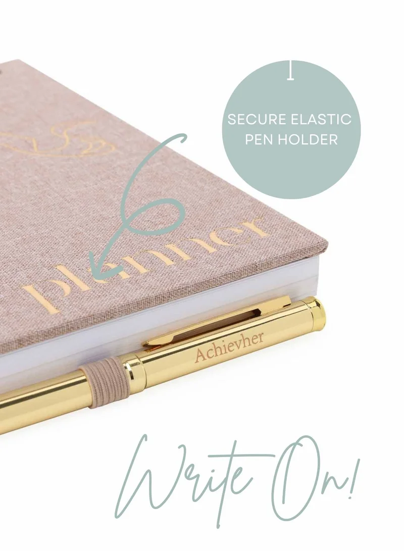 Prickly Pear Linen B5 Size Planner With Pen Included