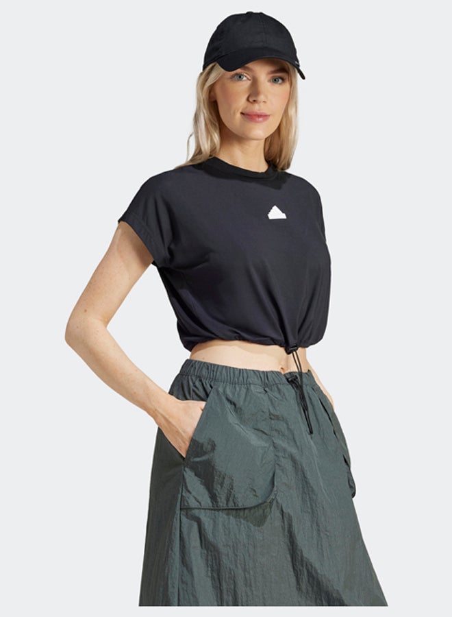 Adidas City Escape Crop T-Shirt With Bungee Cord - Image 4