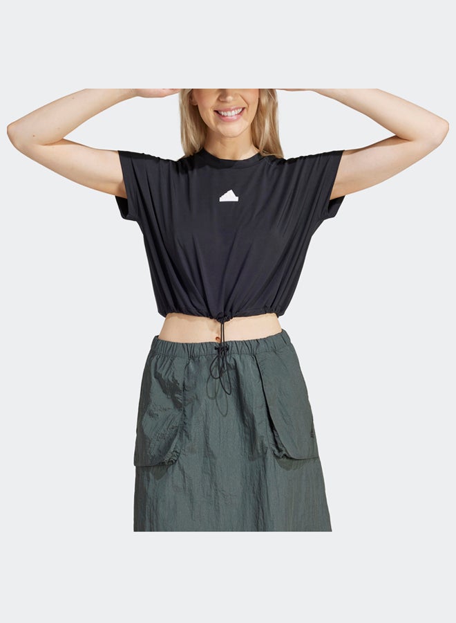 Adidas City Escape Crop T-Shirt With Bungee Cord - Image 2