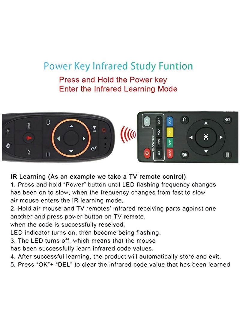 Generic - Remote Air Mouse 2.4G Wireless Infrared Remote Control with 6 Axis Gyroscope and IR Learning Air Fly Mouse for Android TV Box PC Smart TV HTPC Projector - Image 1